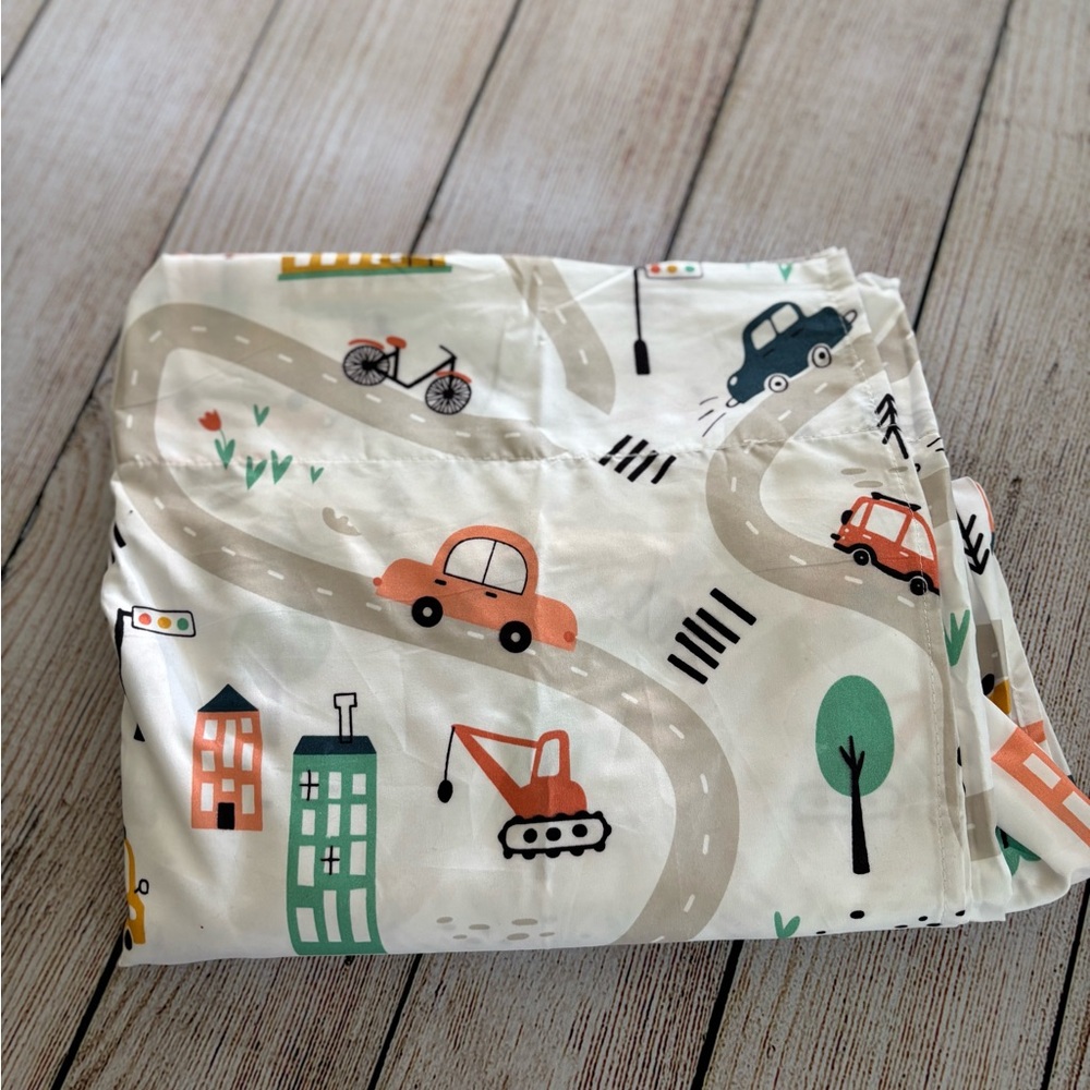 New Colorful Road Map Patterned Bed Flat Sheet - Full